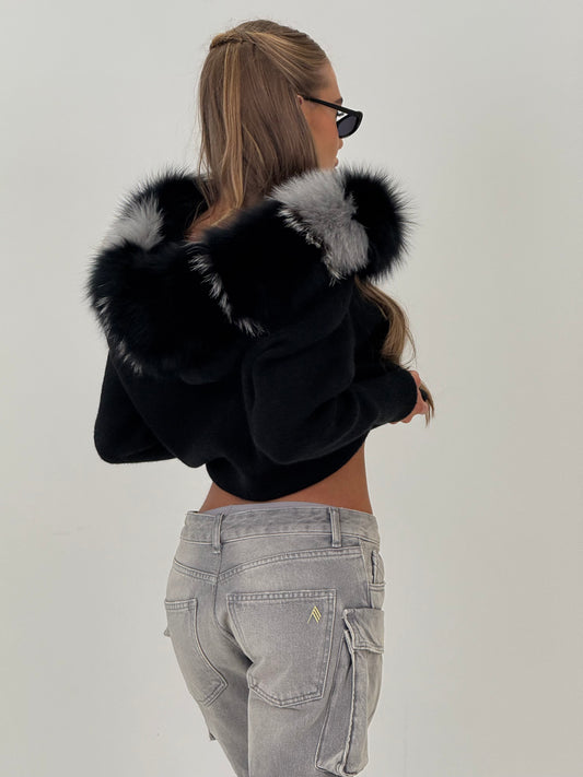 Fox Fur Hooded jacket -
