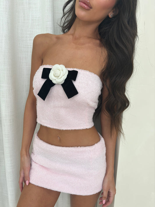 Towel Pink Co Ord Cha Set - IN STOCK