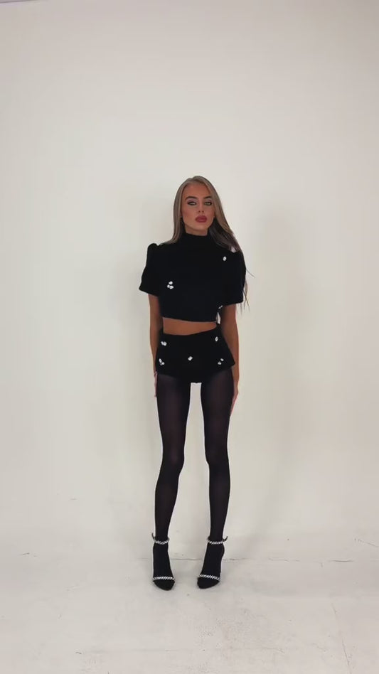 Black embellished jumper