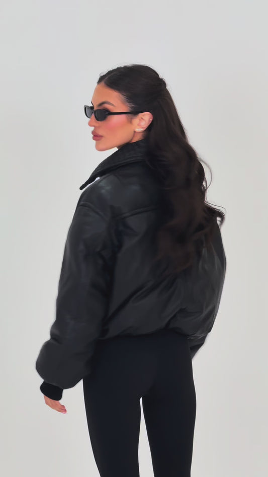 Tegga leather bomber jacket