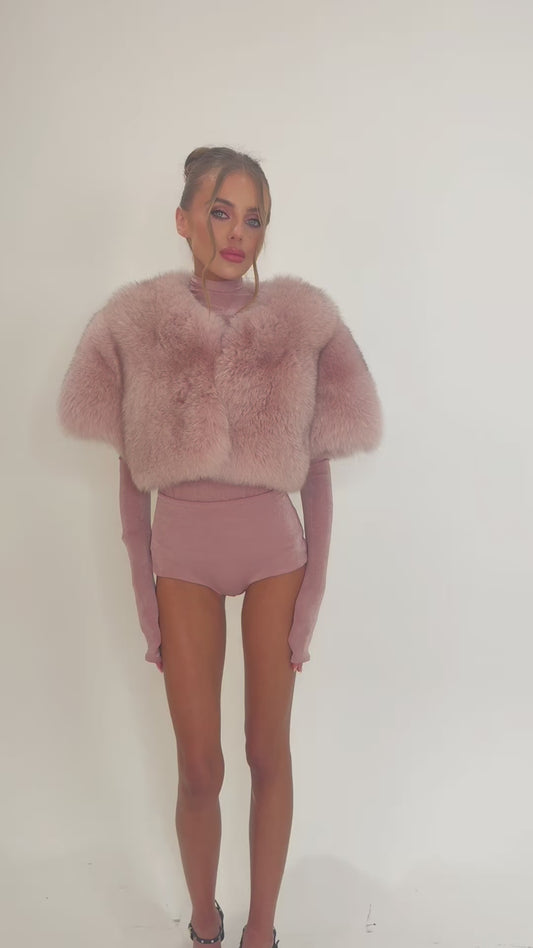 PINK FOX FUR CAPE - IN STOCK ready for dispatch