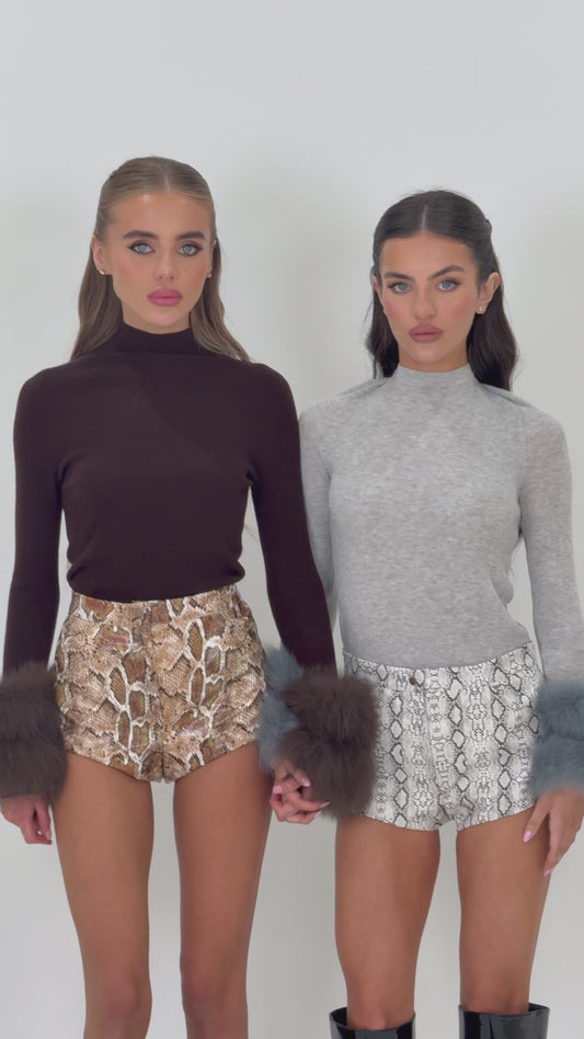 Snakeskin grey shorts