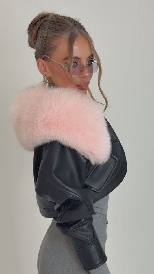 FOX FUR real LEATHER JACKET